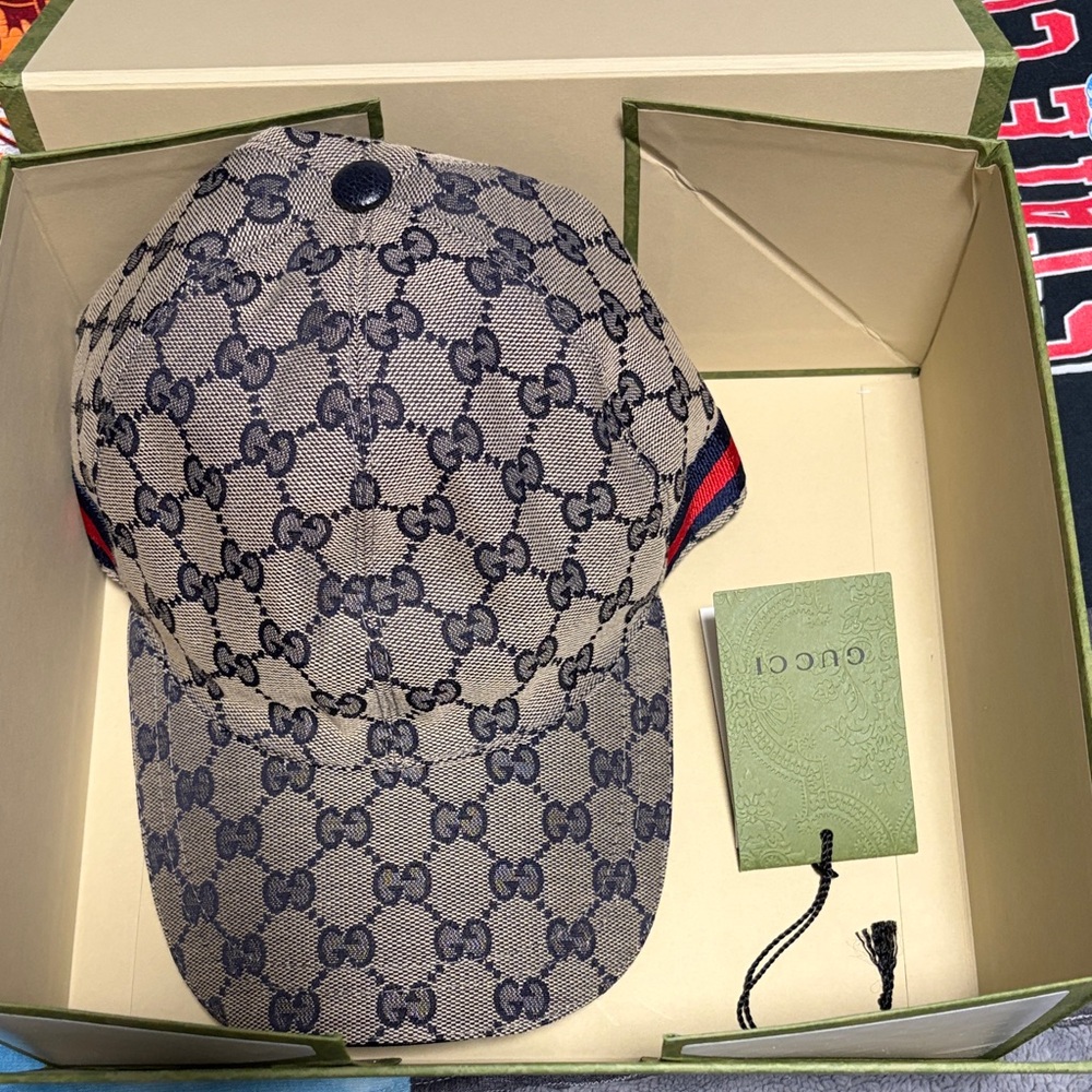 Gucci Tan and Black GG Pattern Hat